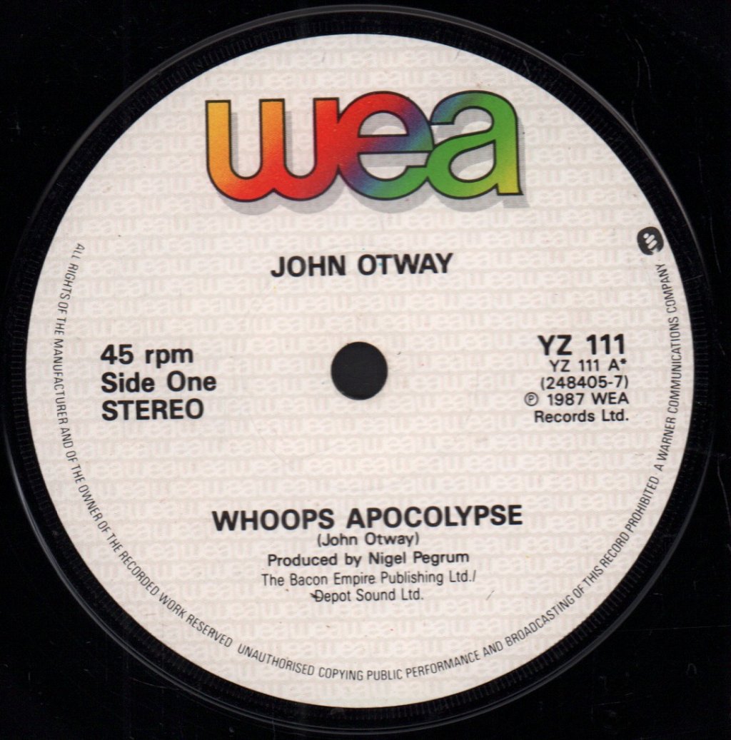 John Otway - Whoops Apocalypse - 7 Inch