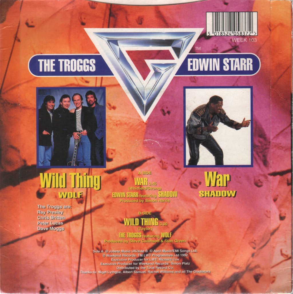 Edwin Starr Featuring Shadow/Troggs Featuring Wolf - War/Wild Thing - 7 Inch