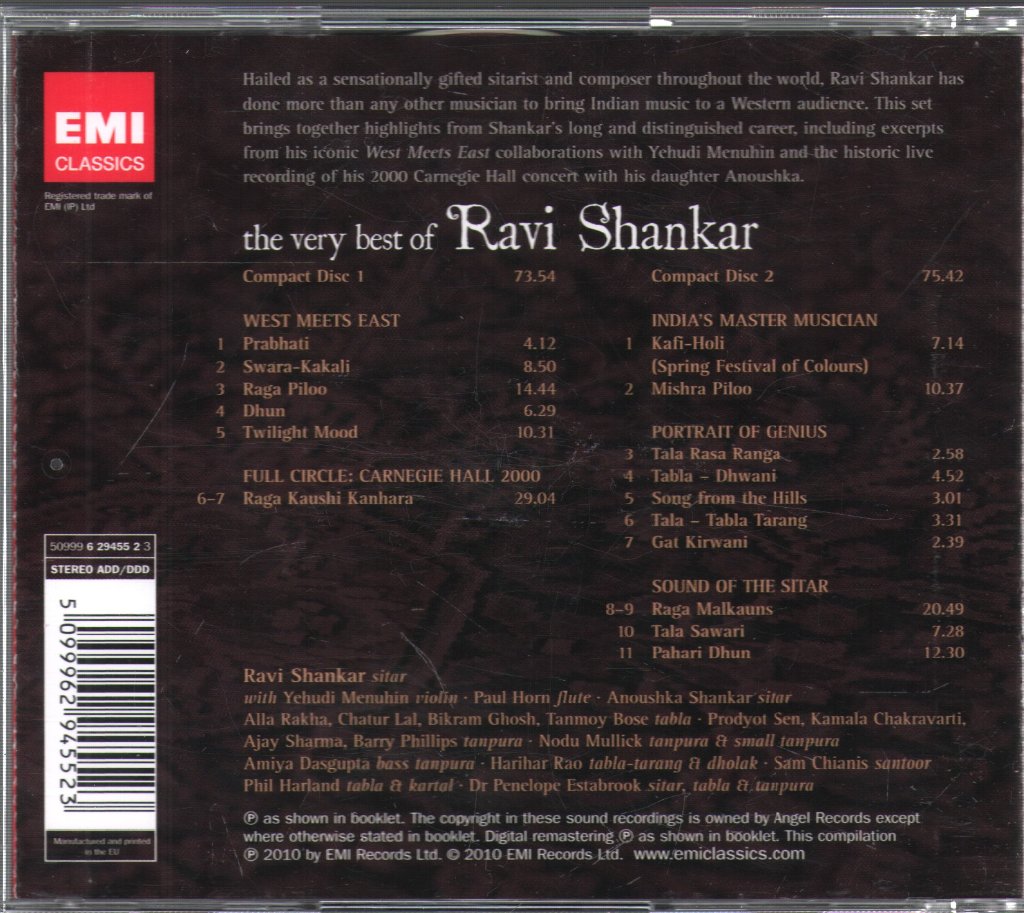 Ravi Shankar - Very Best Of Ravi Shankar - Double Cd