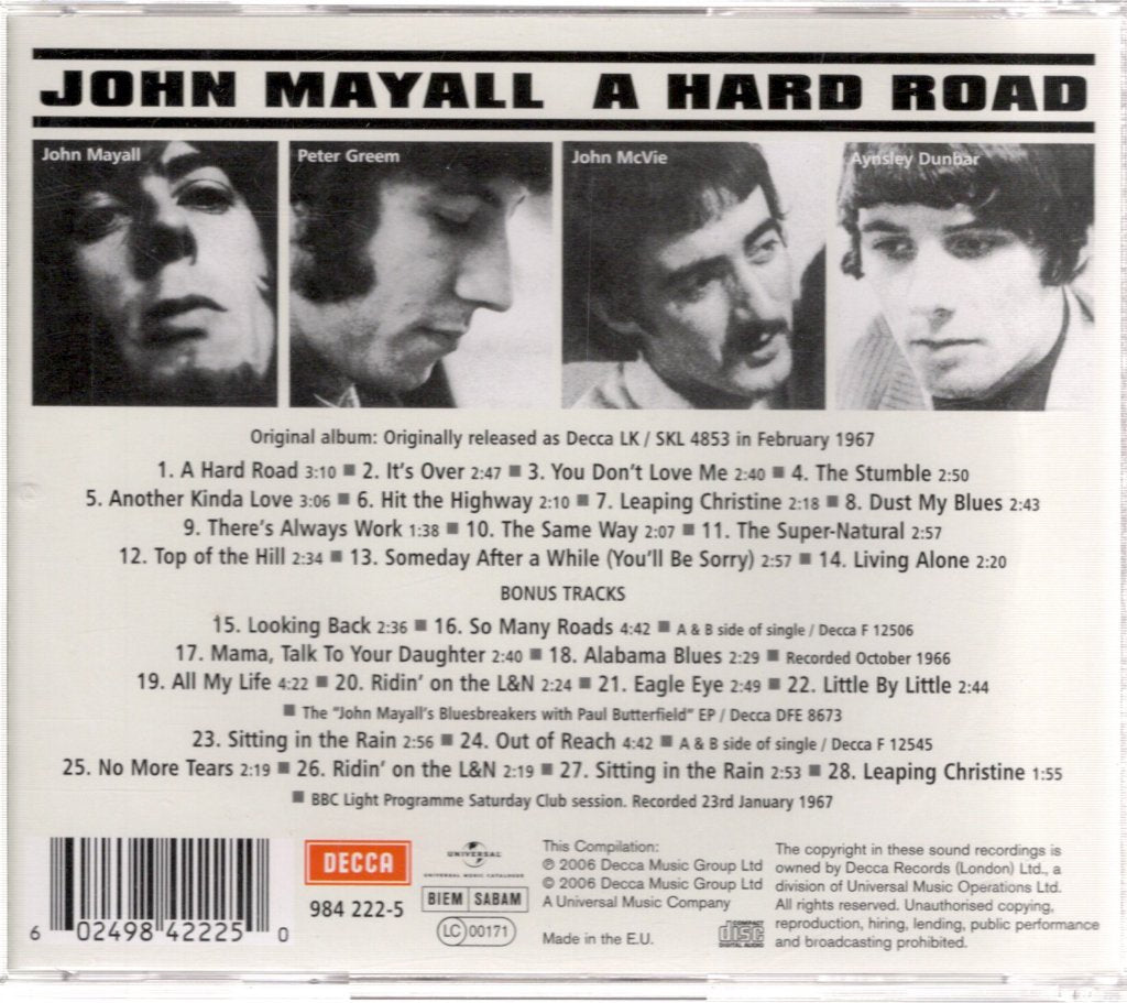 John Mayall And The Bluesbreakers - A Hard Road - Cd