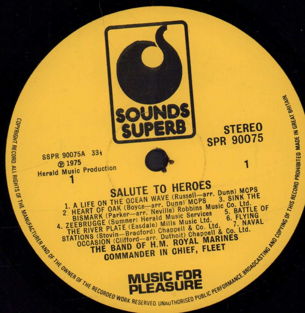 Band Of H.M. Royal Marines, Portsmouth - Salute To Heroes - Lp