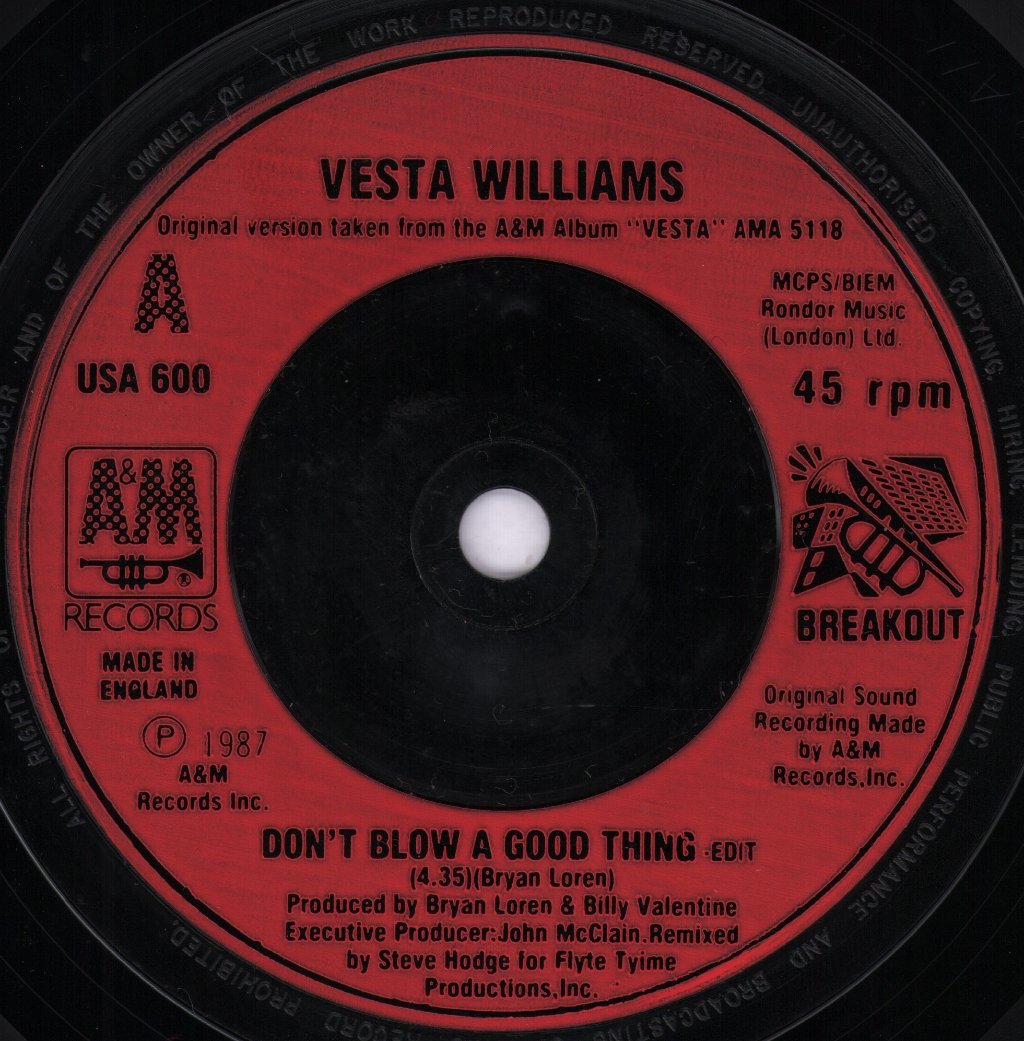 Vesta - Don't Blow A Good Thing - 7 Inch