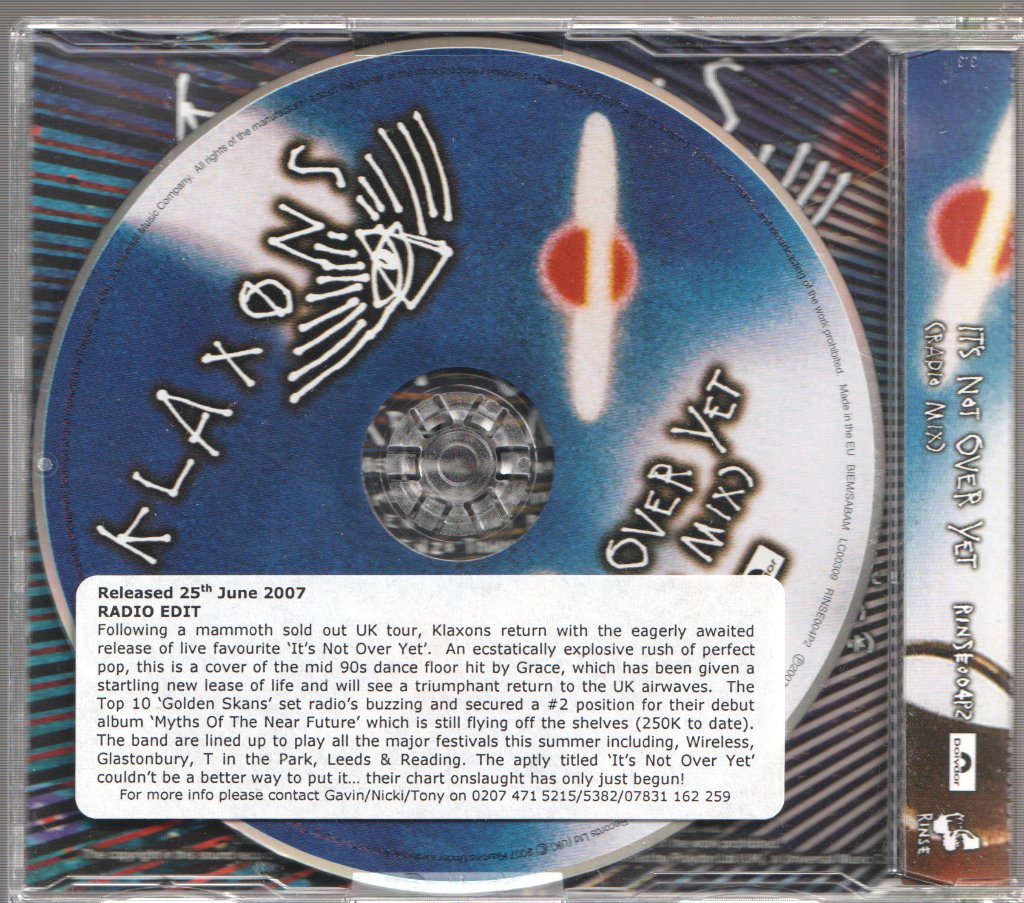 Klaxons - It's Not Over Yet - Cd