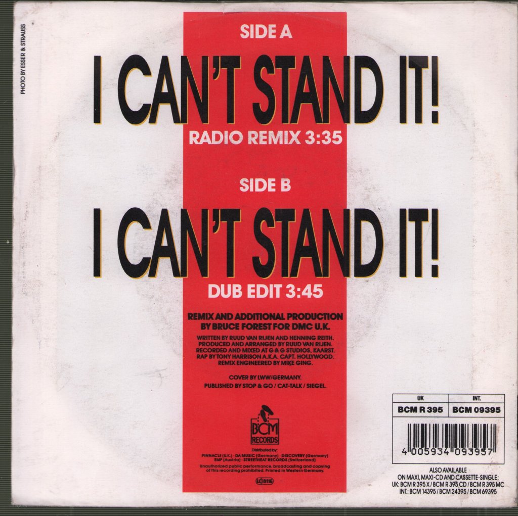 Twenty 4 Seven - I Can't Stand It - 7 Inch