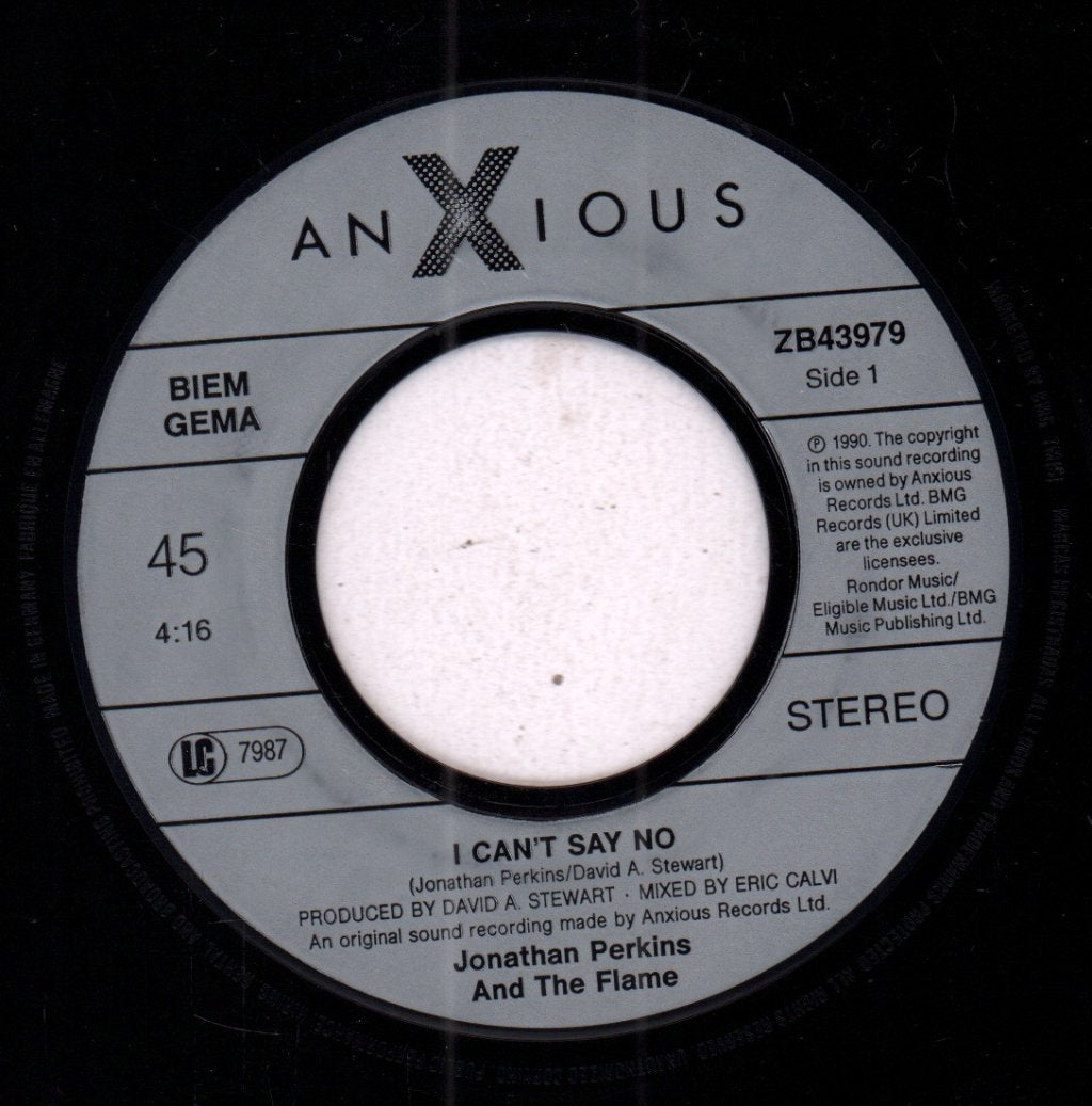 Jonathan Perkins And The Flame - I Can't Say No - 7 Inch