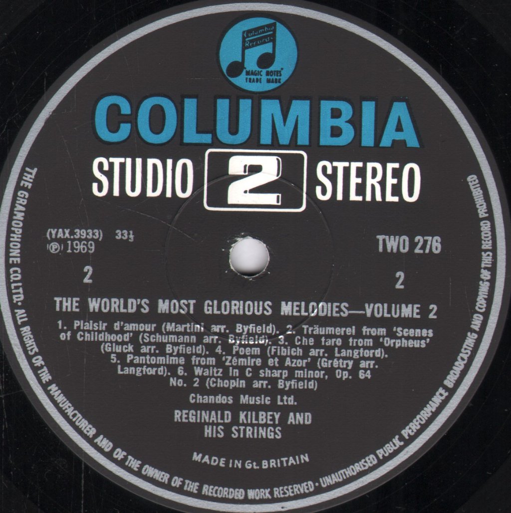 Reginald Kilbey And His Strings - World's Most Glorious Melodies Volume 2 - Lp