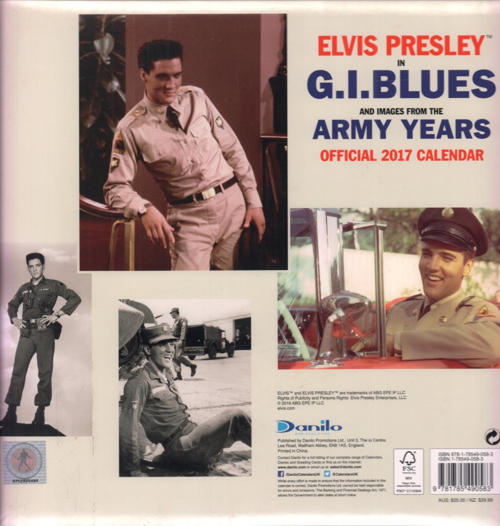 Elvis Presley - in g.i. blues and images from the army years - Calendar