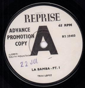 Trini Lopez - La Bamba - 7 Inch