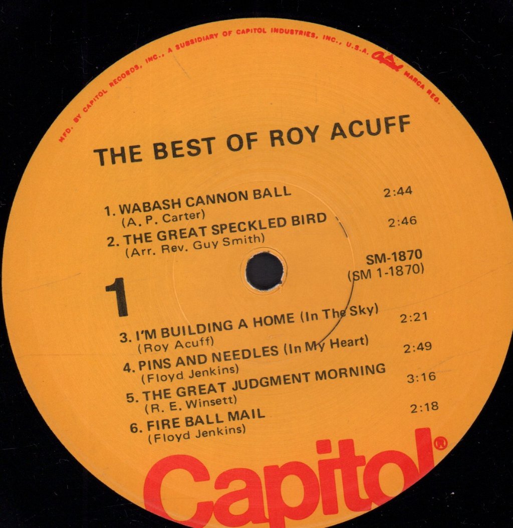 Roy Acuff - Best Of Songs Of The Smoky Mountains - Lp