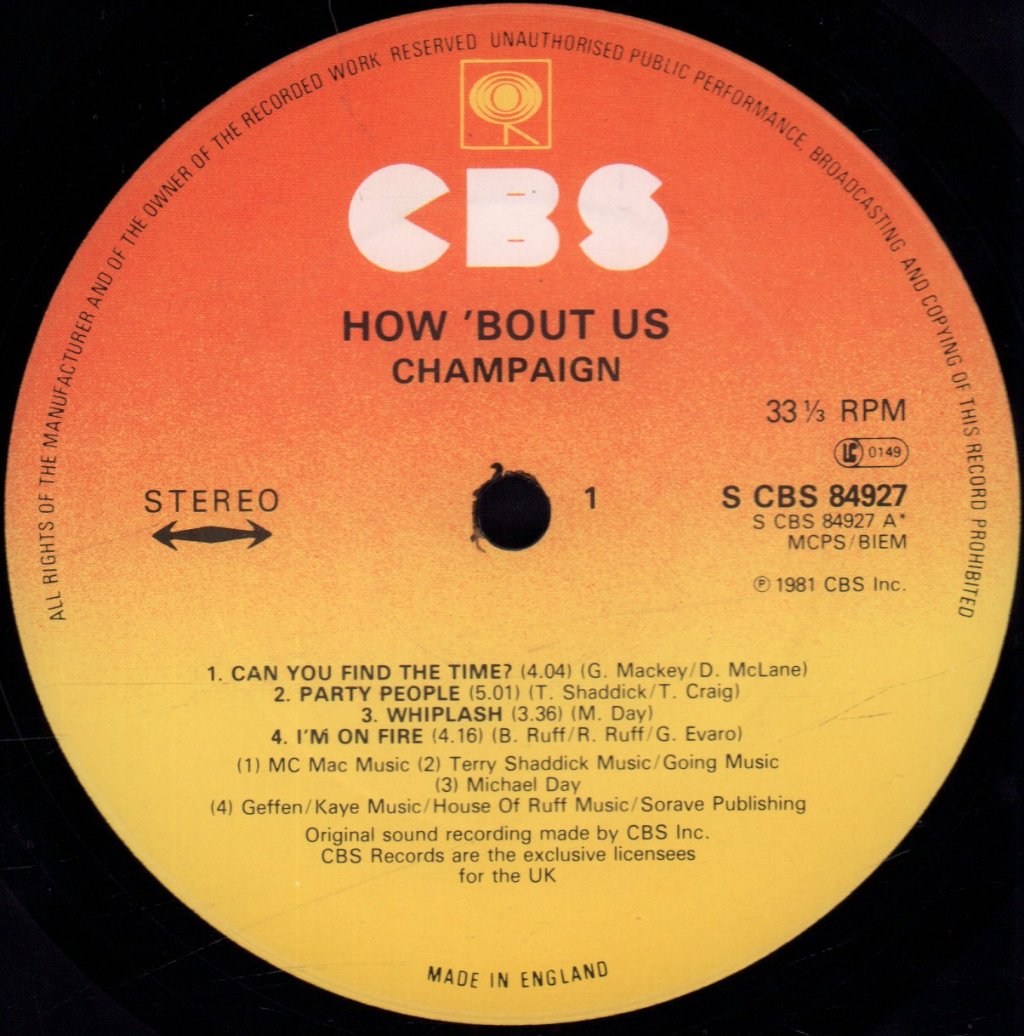 Champaign - How 'Bout Us - Lp