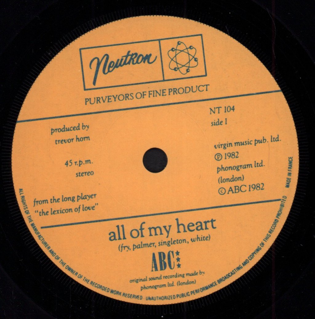 ABC - All Of My Heart - 7 Inch