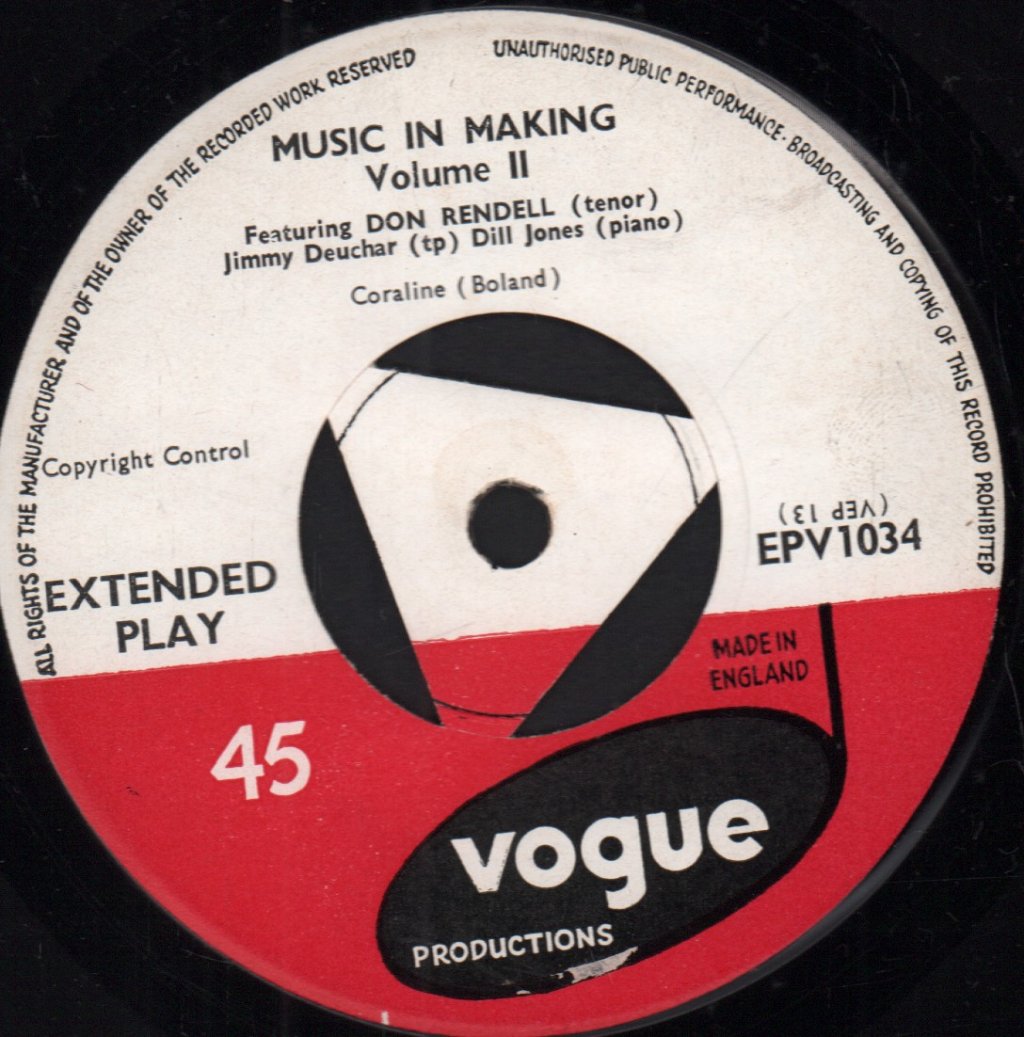 Don Rendell - Music In The Making volume 2 - 7 Inch