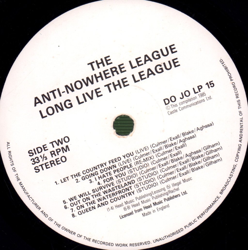 Anti-Nowhere League - Long Live The League - Lp