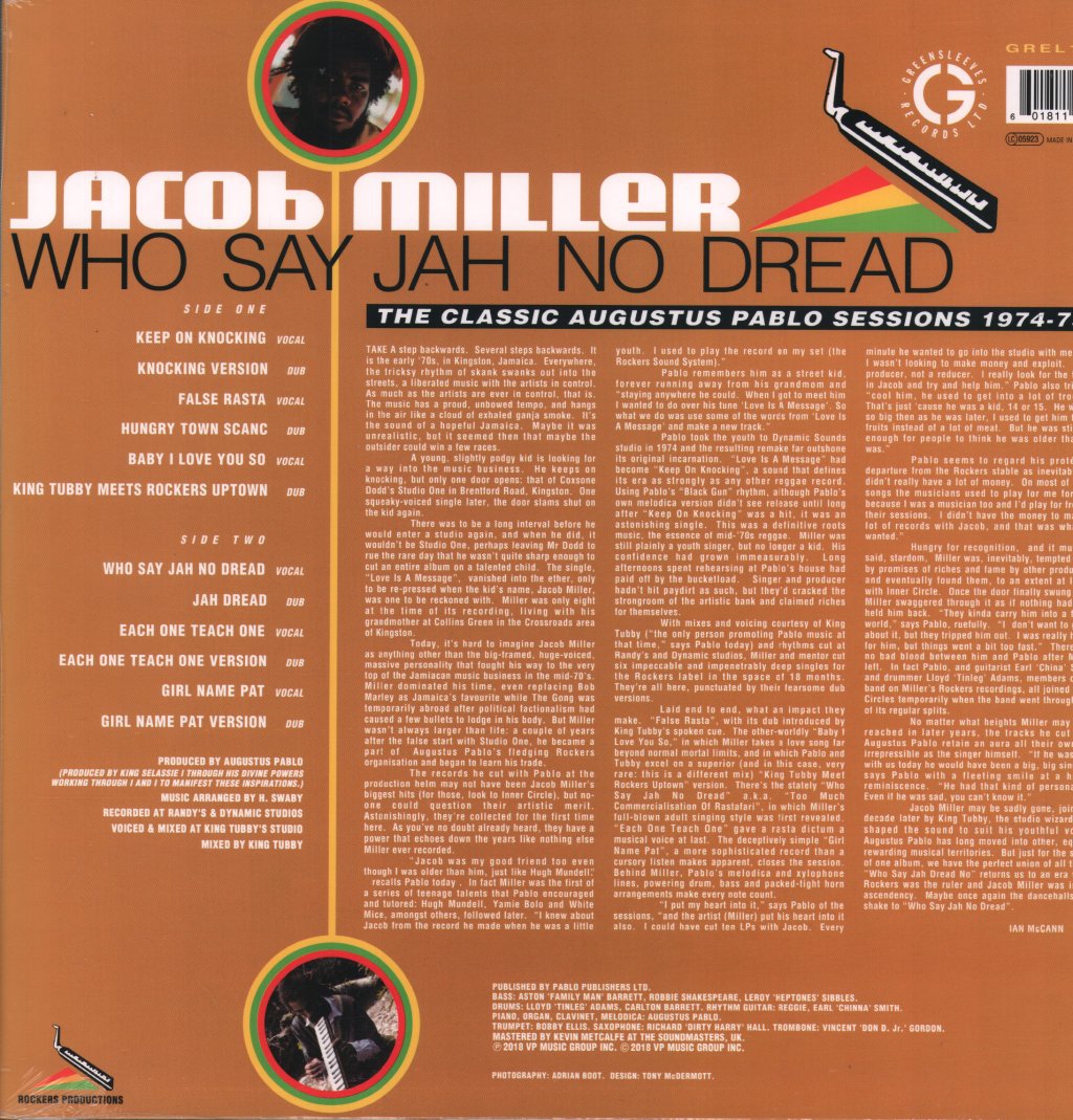 Jacob Miller - Who Say Jah No Dread (The Classic Augustus Pablo Sessions 1974-75) - Lp