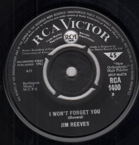 Jim Reeves - I Won't Forget You - 7 Inch