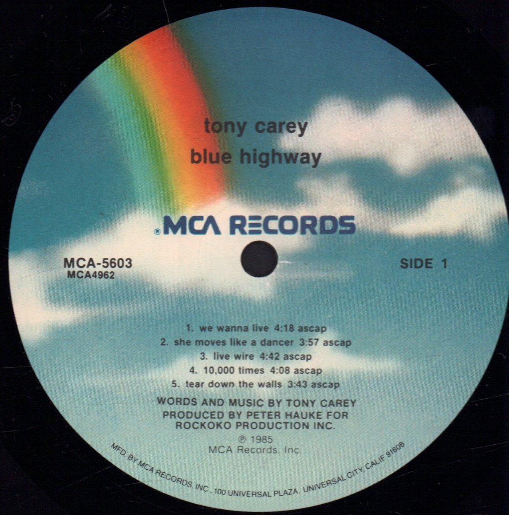 Tony Carey - Blue Highway - Lp