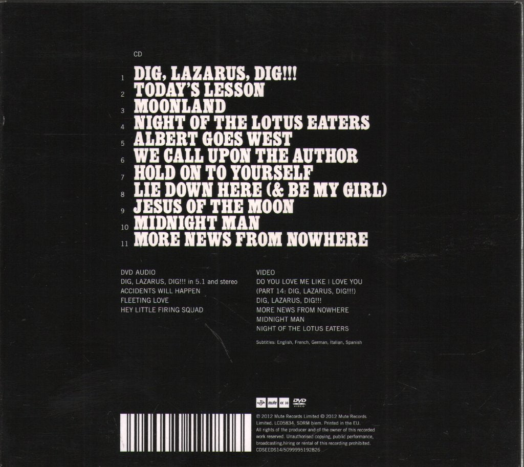 Nick Cave & The Bad Seeds - Dig, Lazarus, Dig!!! - Cd/Dvd