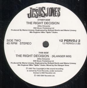 Jesus Jones - Right Decision - 12 Inch