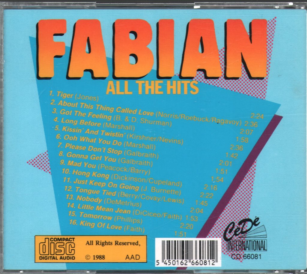 Fabian - All The Hits - Cd