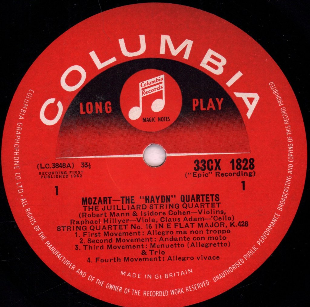Juilliard String Quartet - mozart haydn quartets vol.3 - Lp