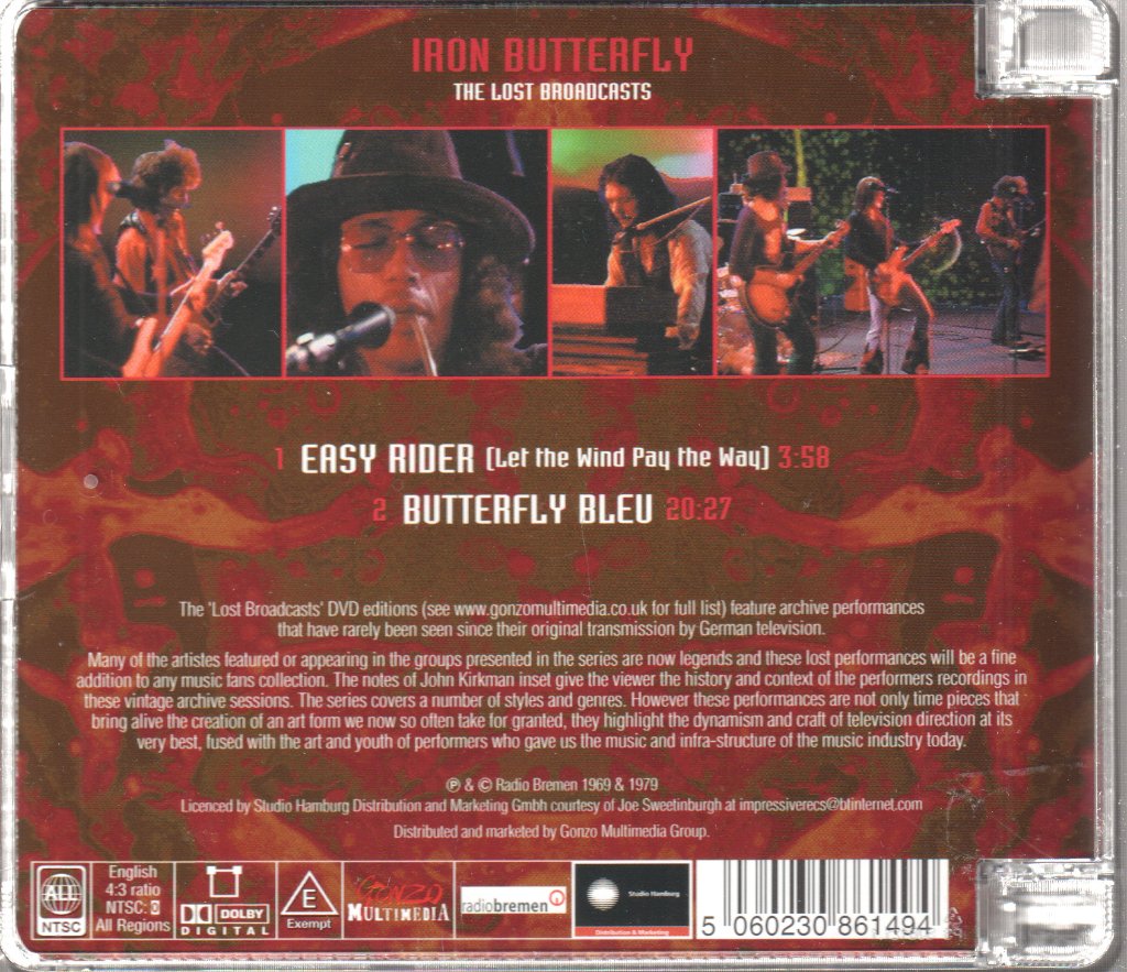 Iron Butterfly - Lost Broadcasts - Dvd