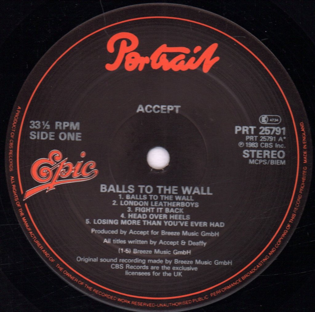 Accept - Balls To The Wall - Lp