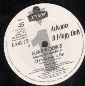 Glenn Medeiros - All I'm Missing Is You - 12 Inch
