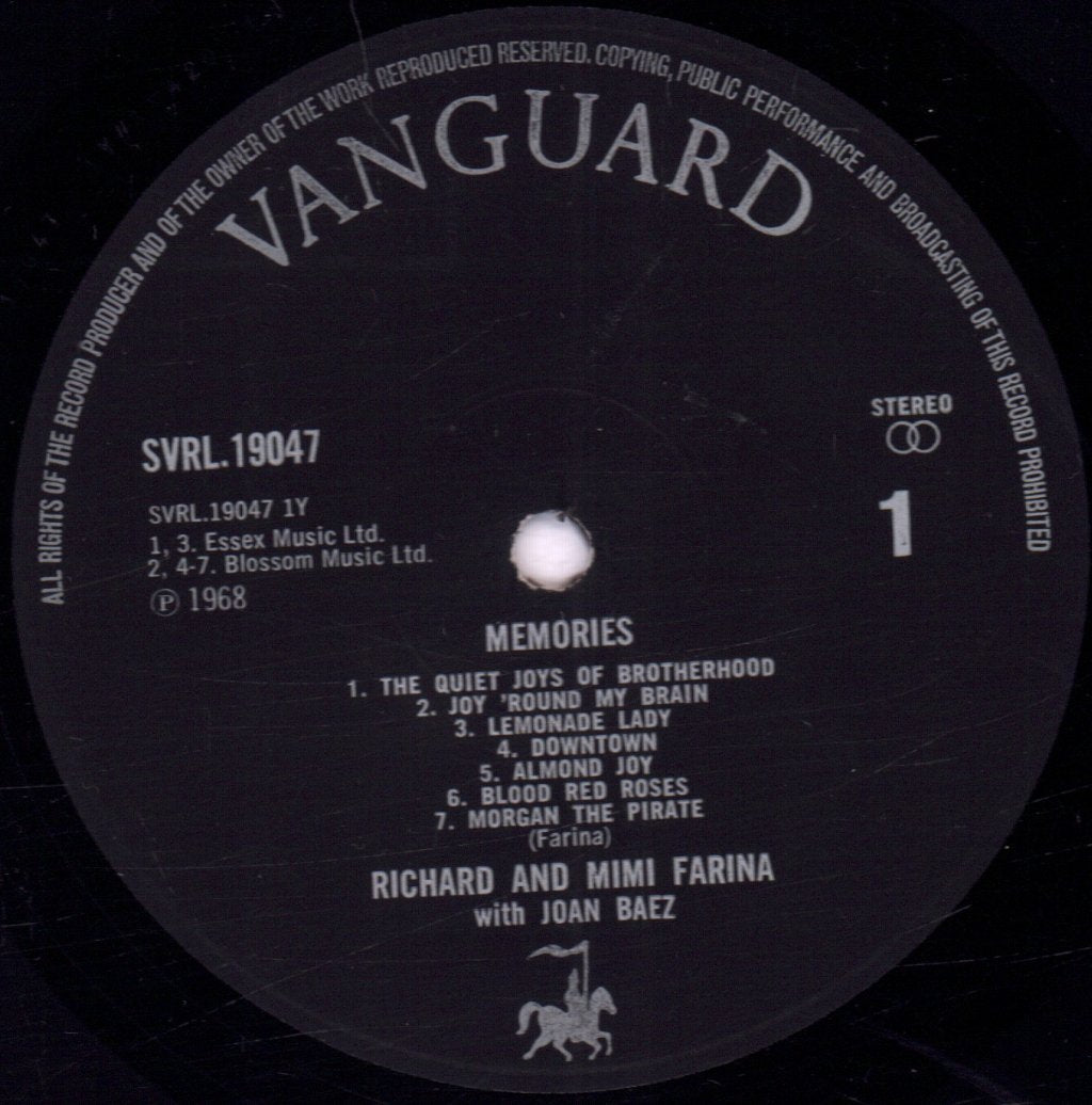 Richard And Mimi Farina With Joan Baez - Memories - Lp