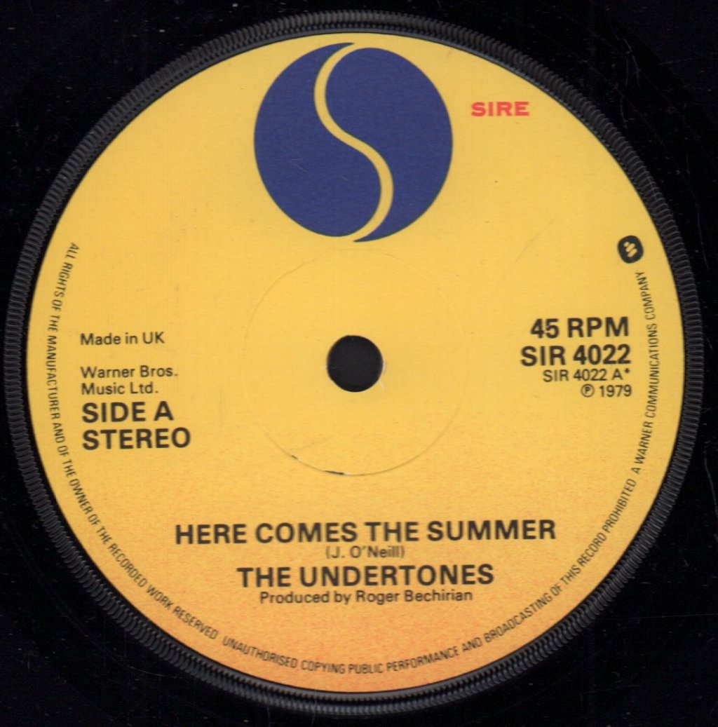 Undertones - Here Comes The Summer - 7 Inch