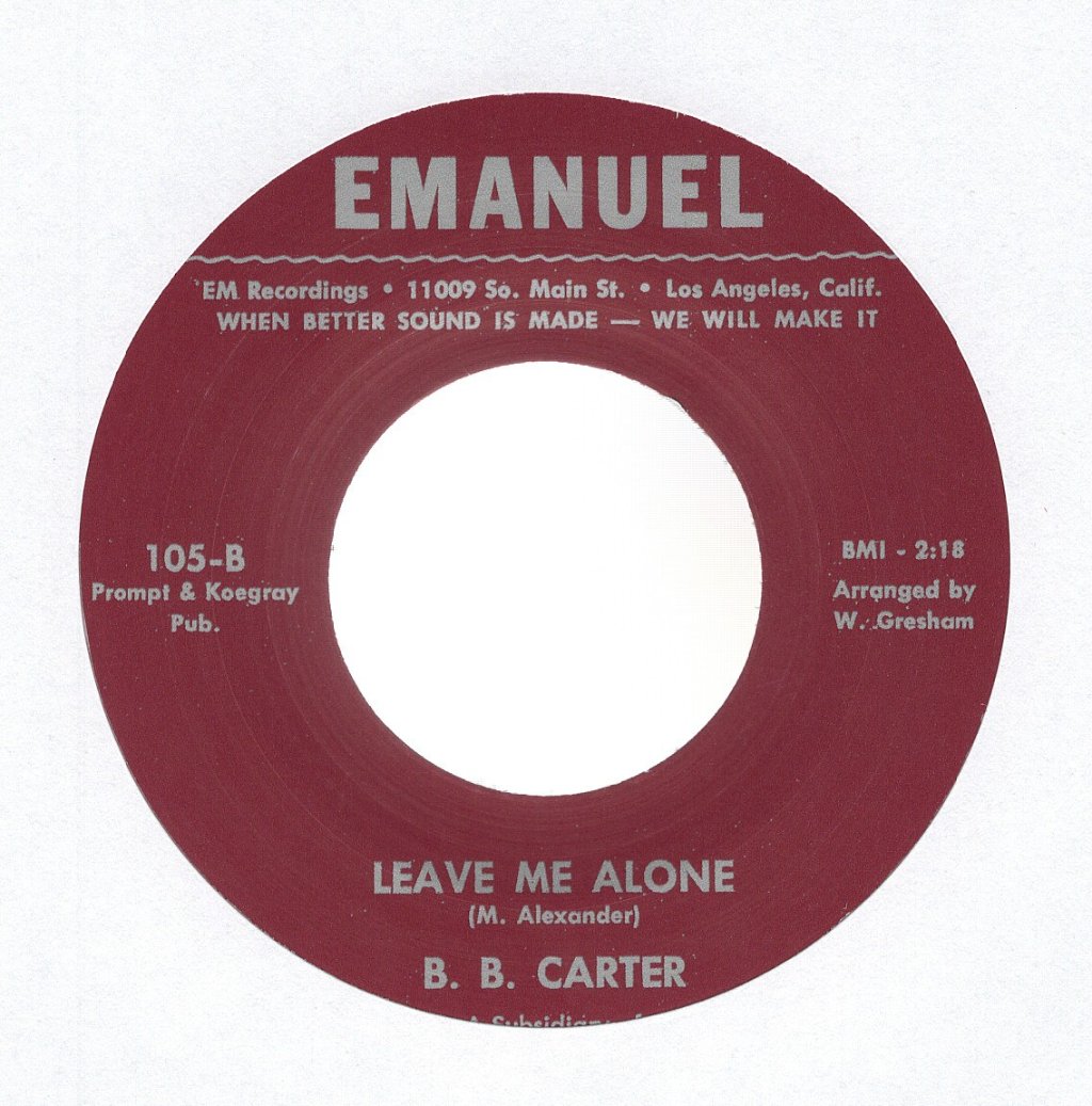 B. B. Carter - Sweet Words - 7 Inch