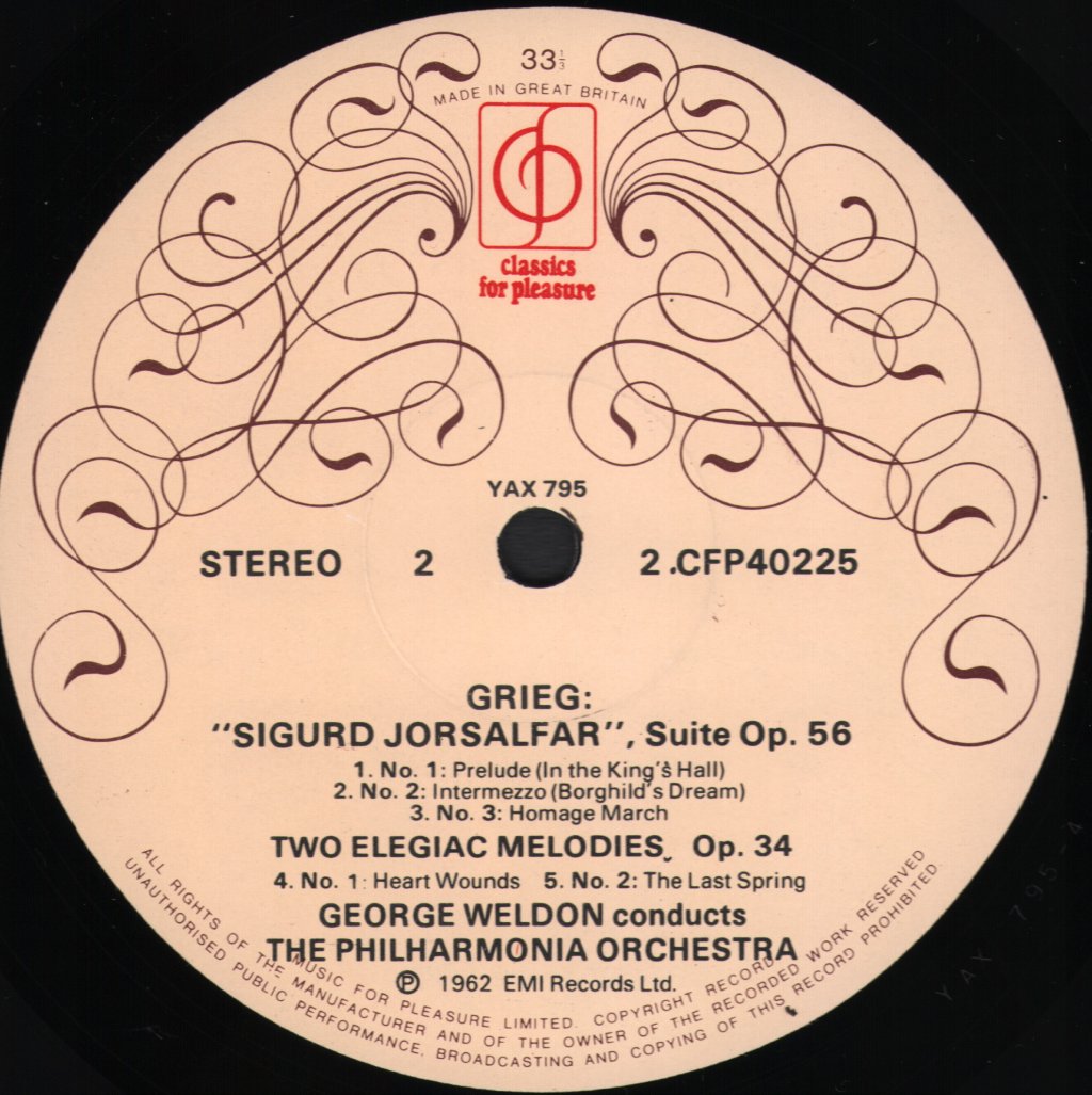 George Weldon / Philharmonia Orchestra - Grieg - Holberg Suite - Lp