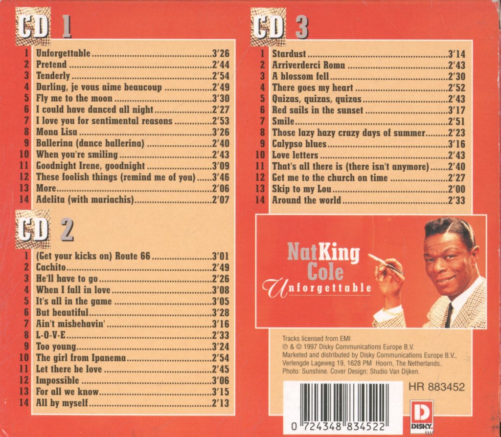 Nat King Cole - Unforgettable - Triple Cd