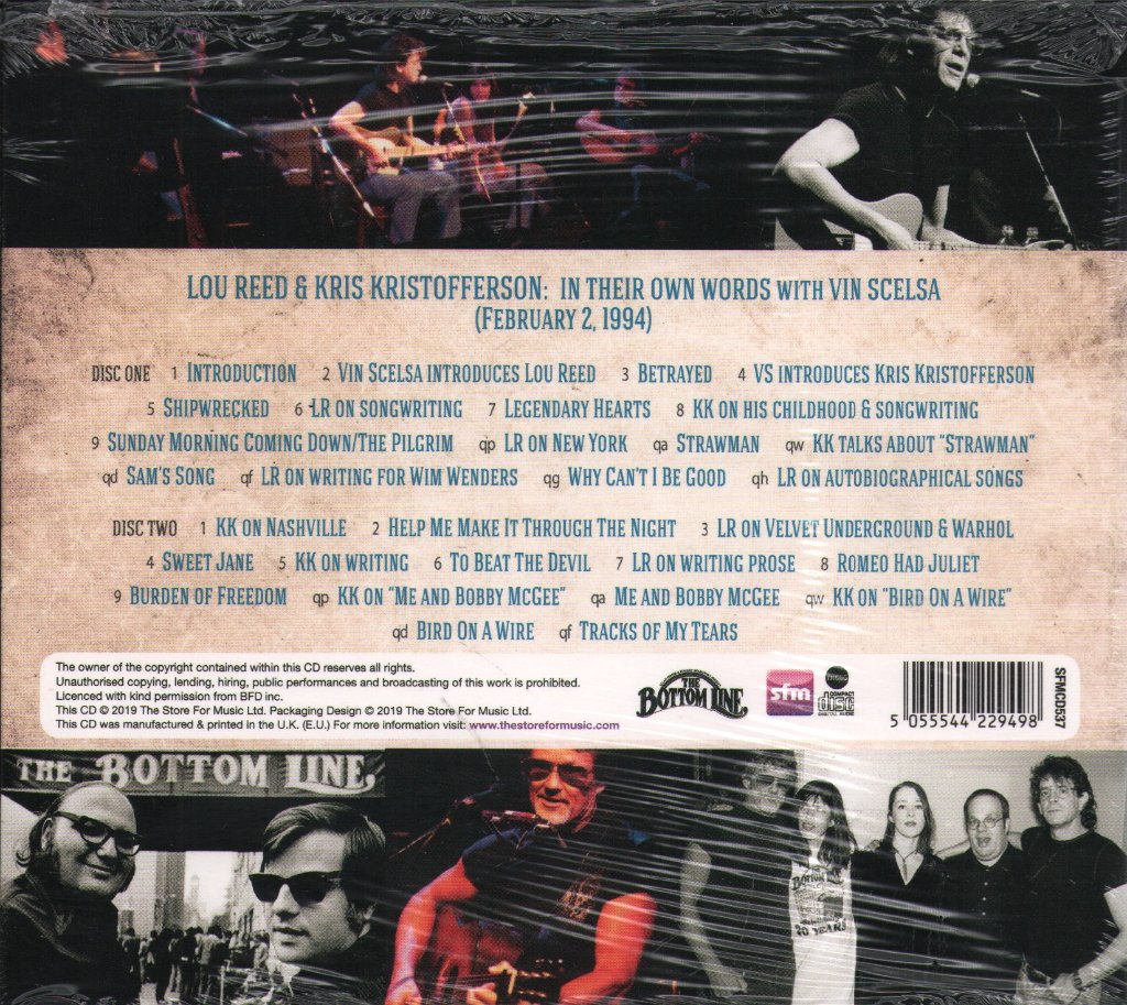 Lou Reed and Kris Kristofferson - In Their Own Words - Double Cd