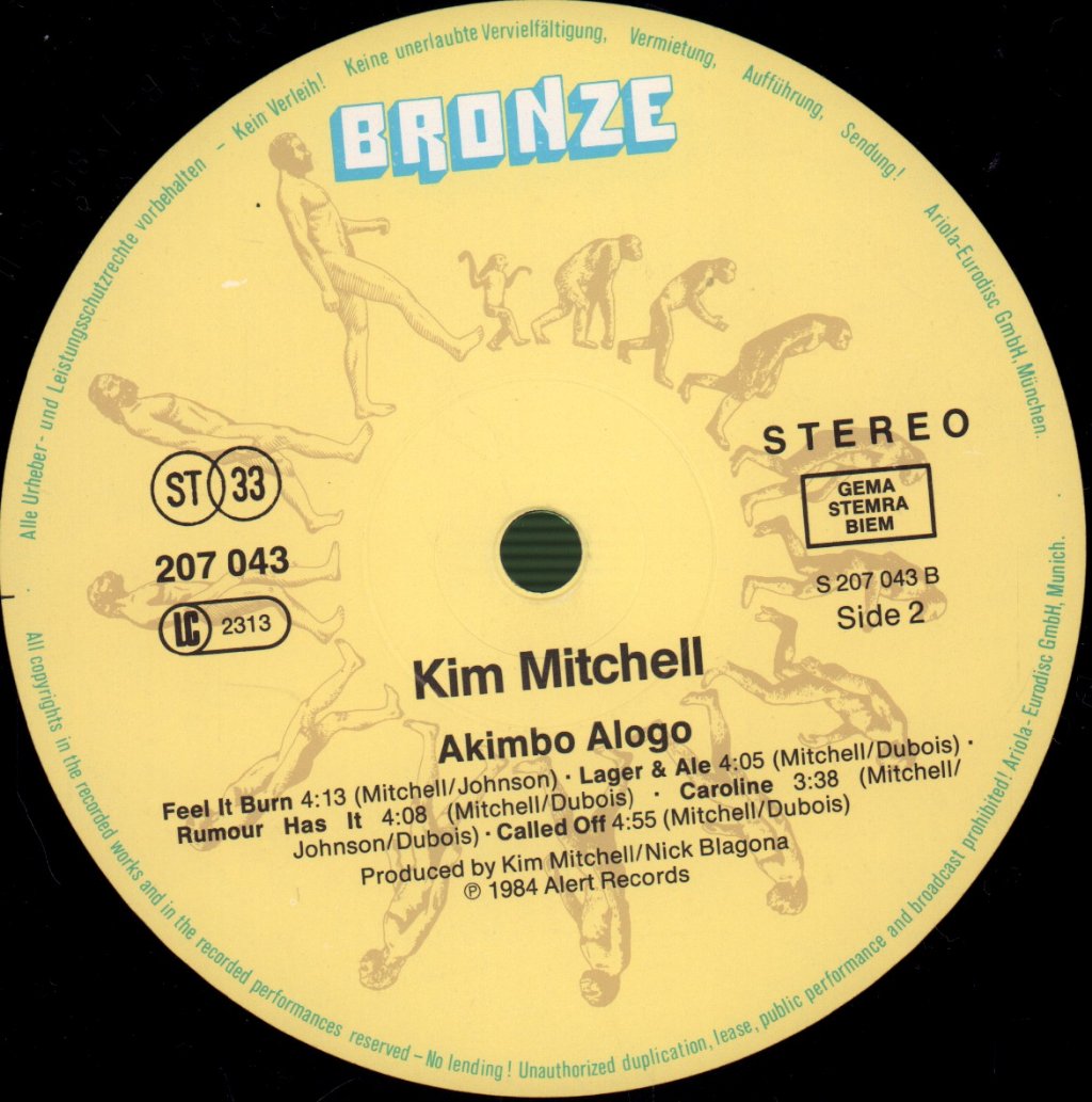 Kim Mitchell - Akimbo Alogo - Lp