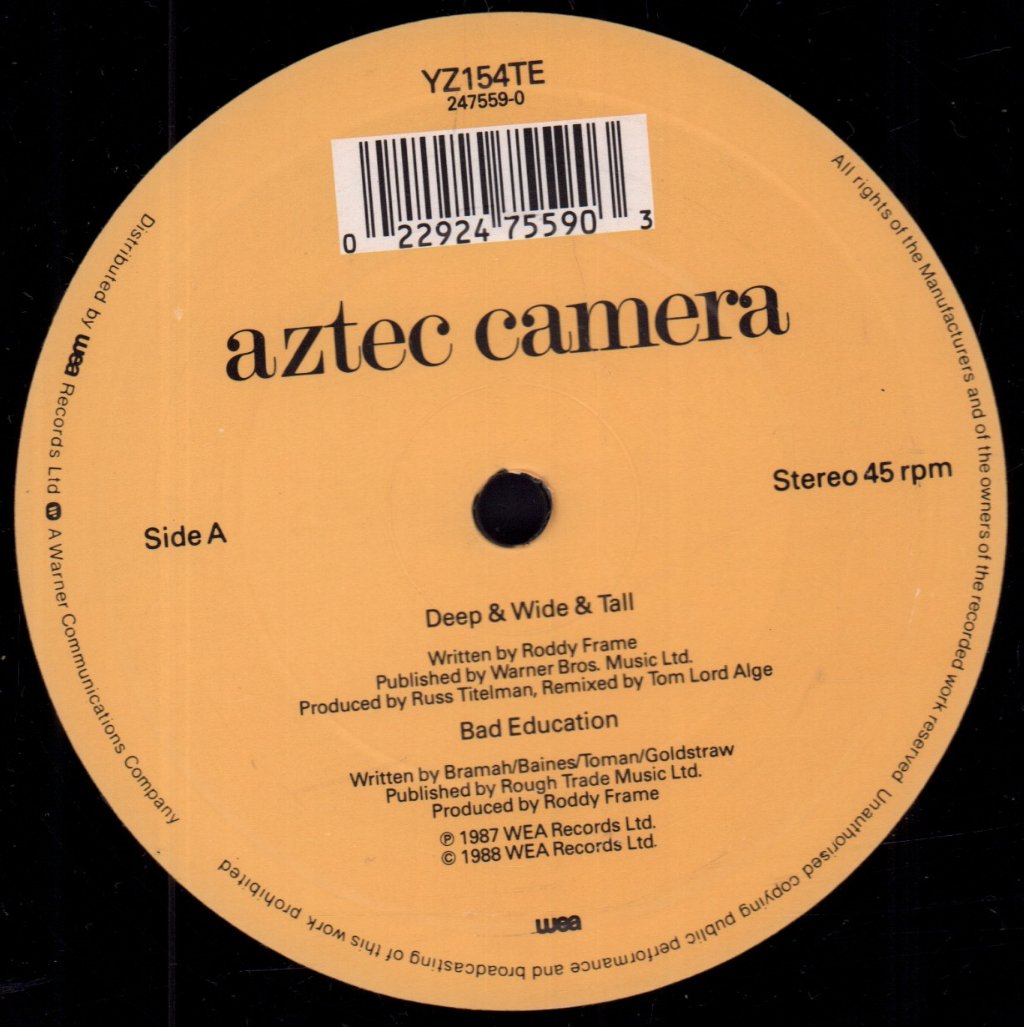 Aztec Camera - Deep And Wide And Tall - 10 Inch