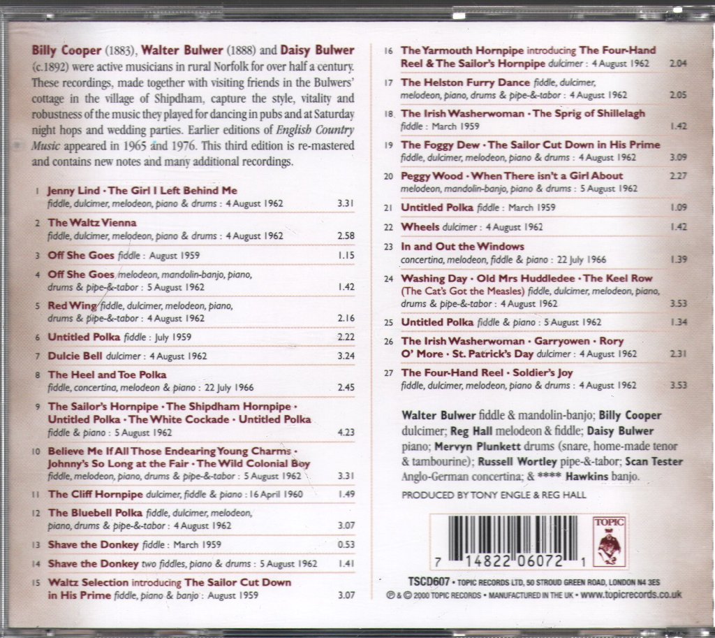 Various Artists - English Country Music - Cd