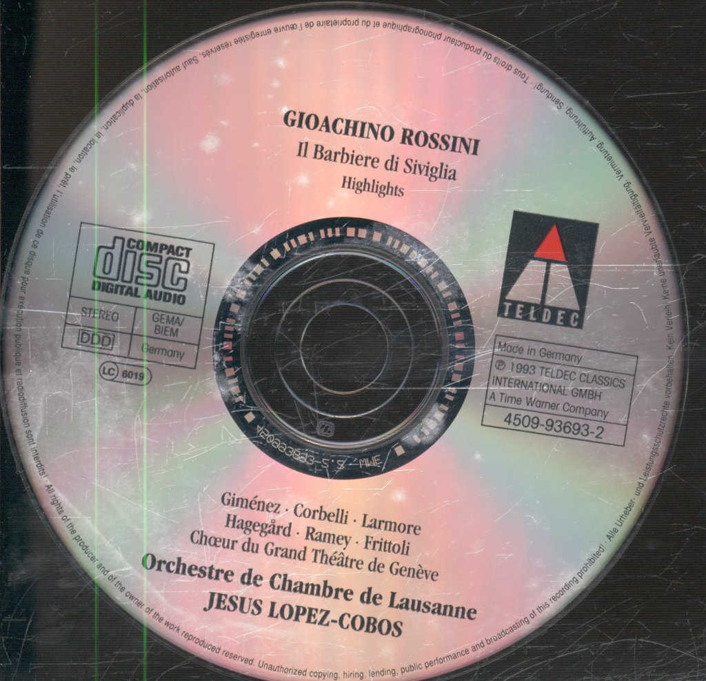 Orchestre De Chambre De Lausanne, Jesus Lopez-Cobos - Rossini - Il Barbiere Di Siviglia (Highlights = Extraits) - Cd