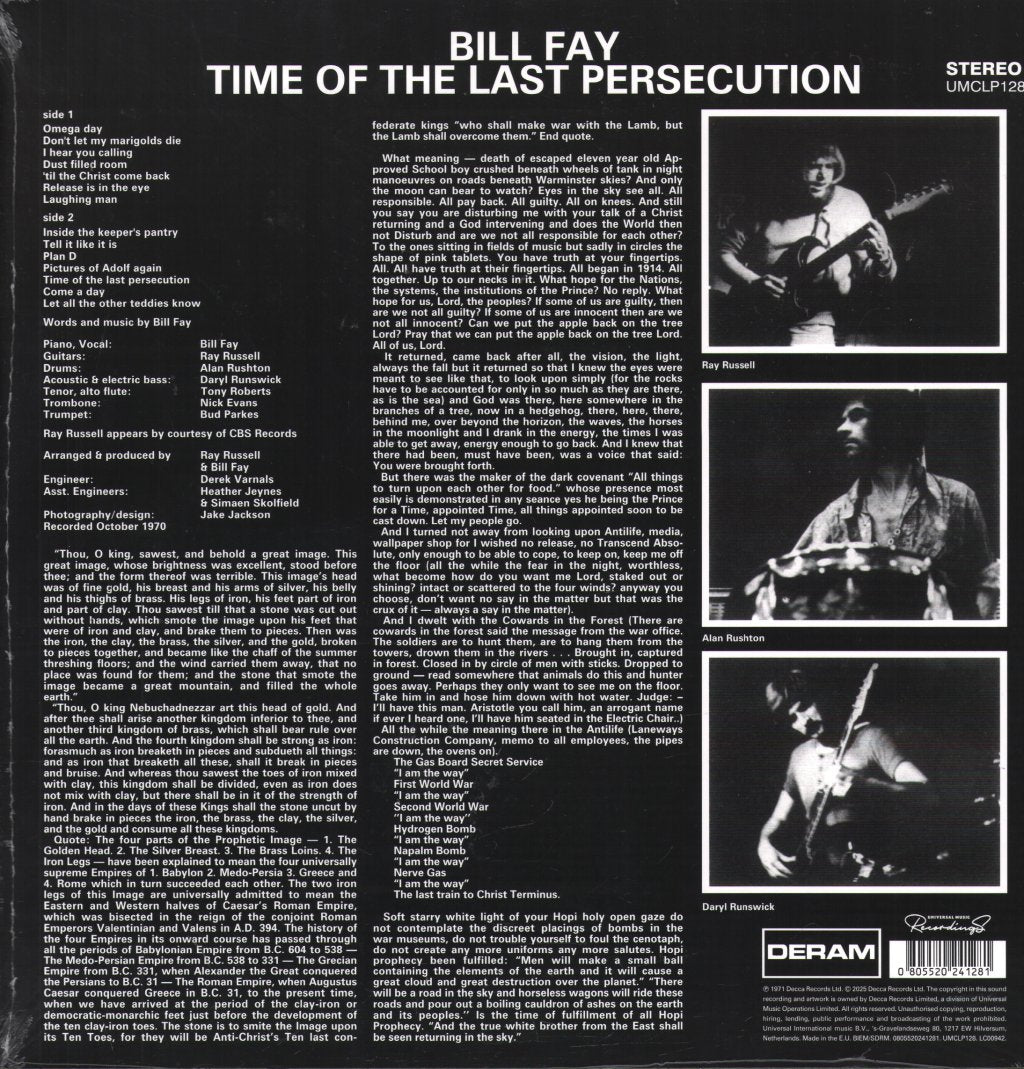 Bill Fay - Time of the Last Persecution - Lp