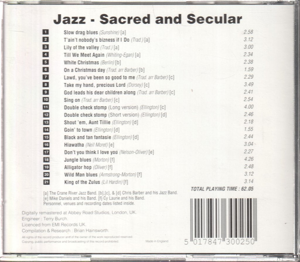 Various Artists - Jazz Sacred And Secular - Cd