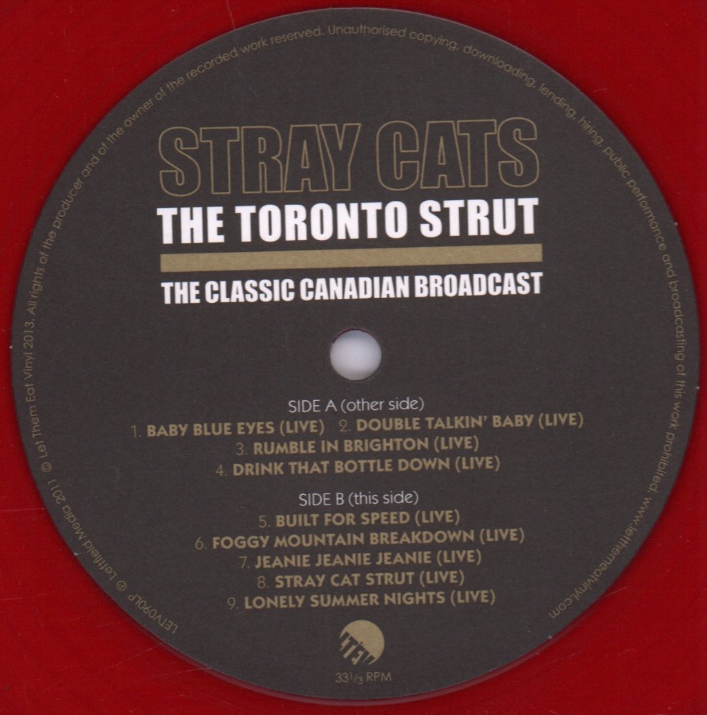 Stray Cats - Toronto Strut The Classic Canadian Broadcast - Double Lp