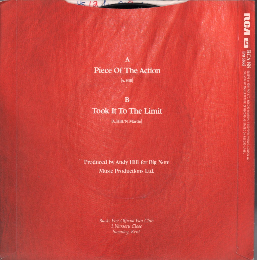 Bucks Fizz - Piece Of The Action - 7 Inch