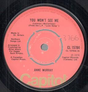 Anne Murray - You Won't See Me - 7 Inch