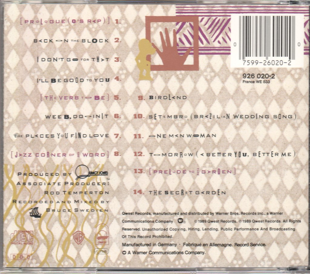 Quincy Jones - Back On The Block - Cd