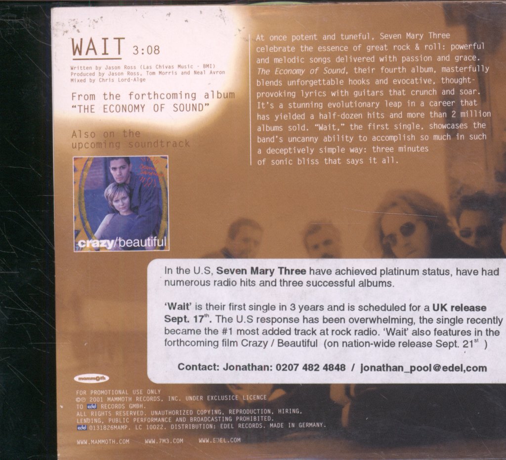 Seven Mary Three - Wait - Cd