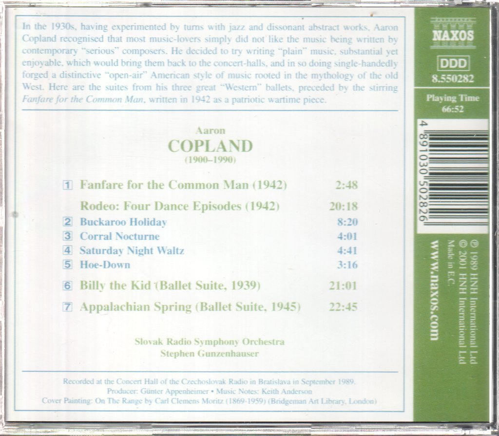 Slovak Radio Symphony Orchestra - Aaron Copland - Rodeo • Billy The Kid • Appalachian Spring • Fanfare For The Common Man - Cd