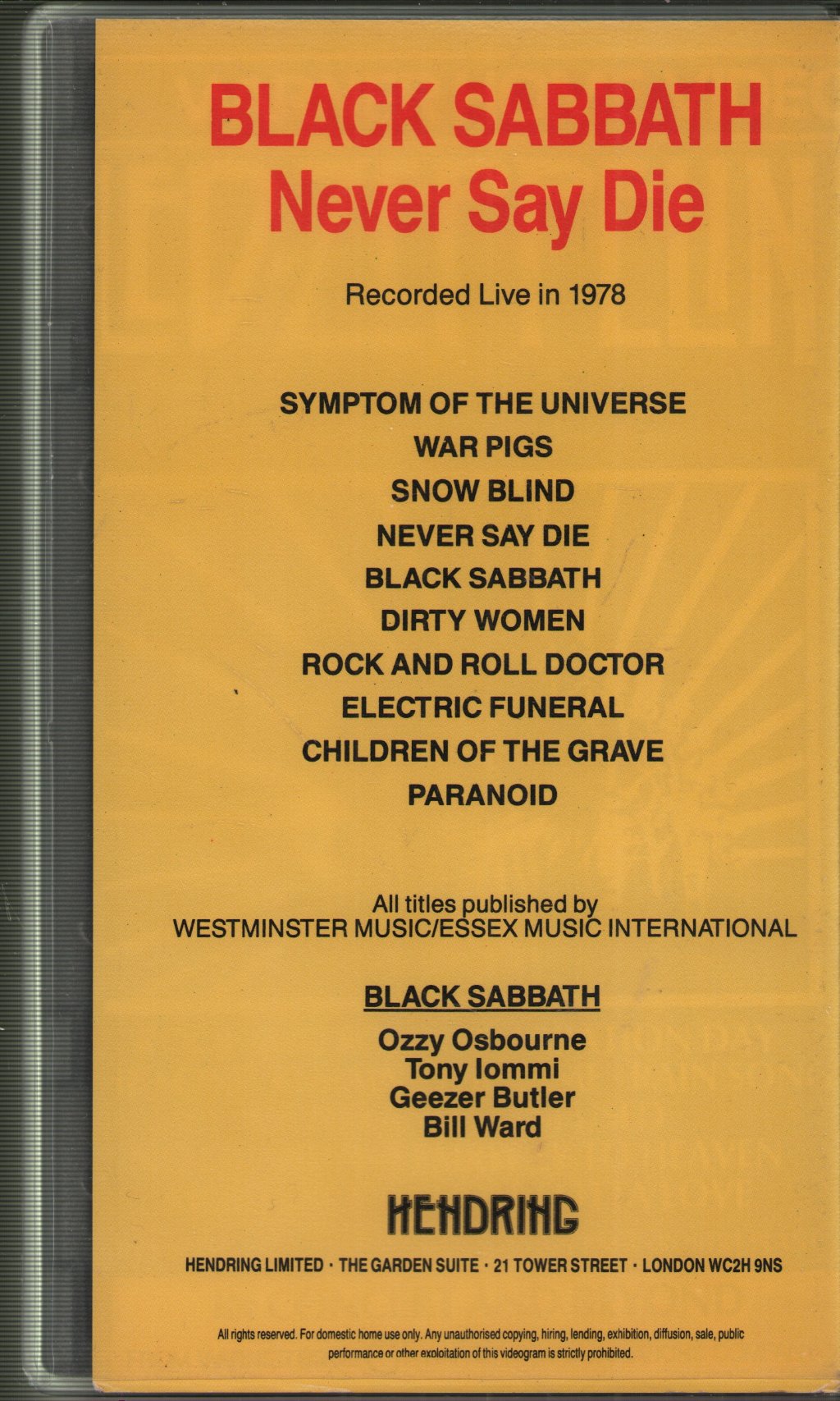 Black Sabbath - Never Say Die - Video