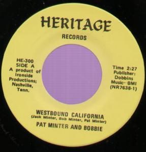Pat Minter And Bobbie - Westbound California - 7 Inch