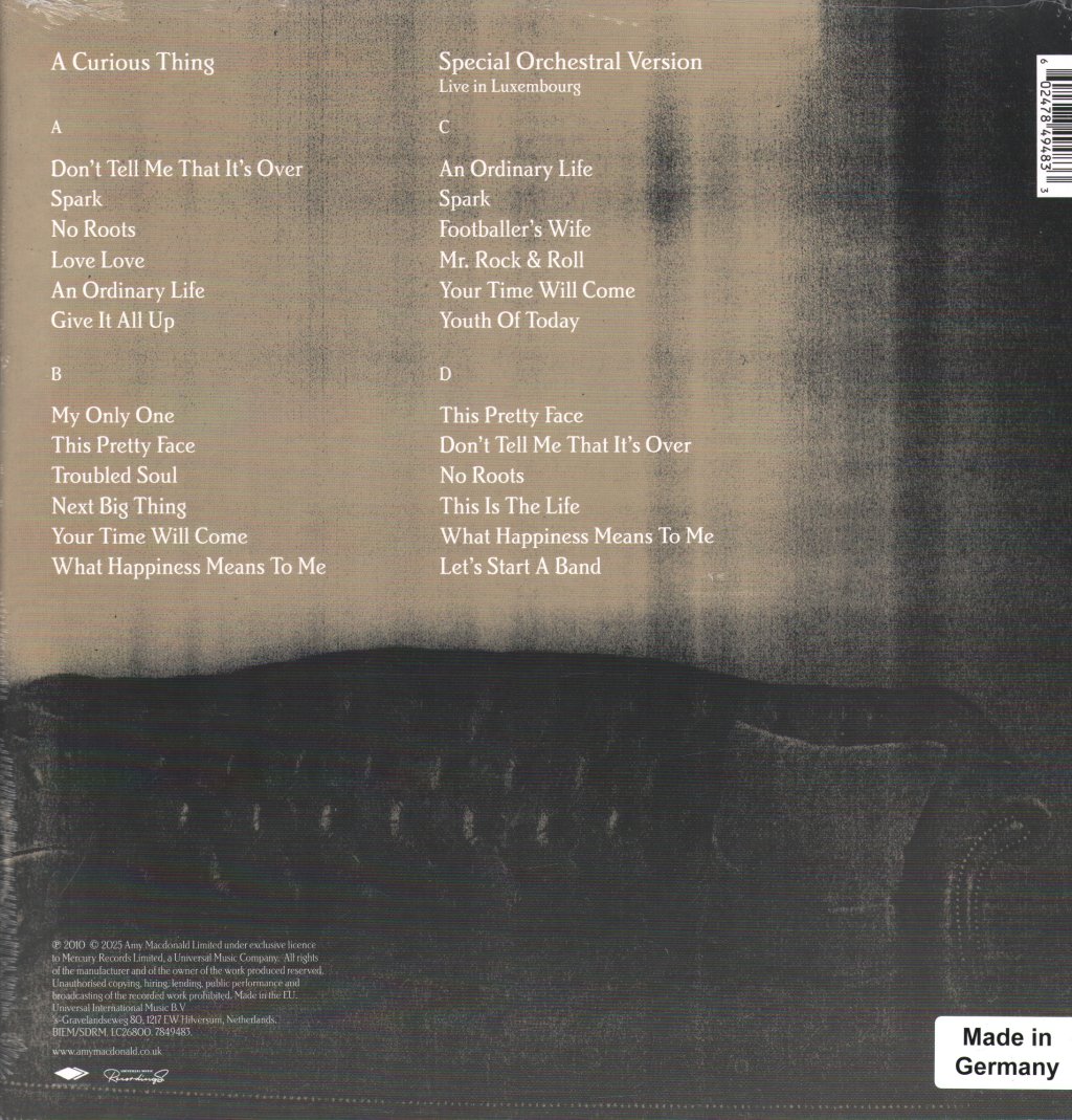 Amy MacDonald - A Curious Thing (15th Anniversary) (National Album Day 2025) - Double Lp