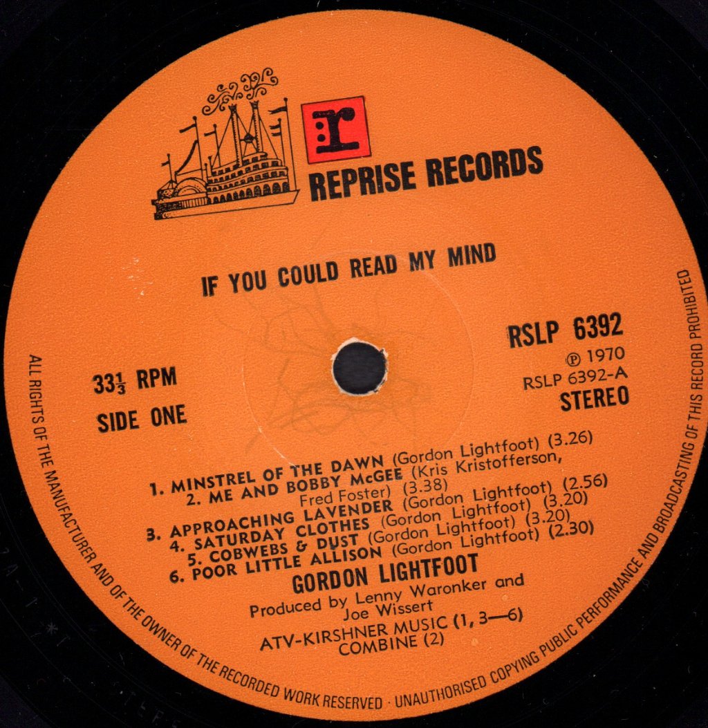Gordon Lightfoot - if you could read my mind - Lp