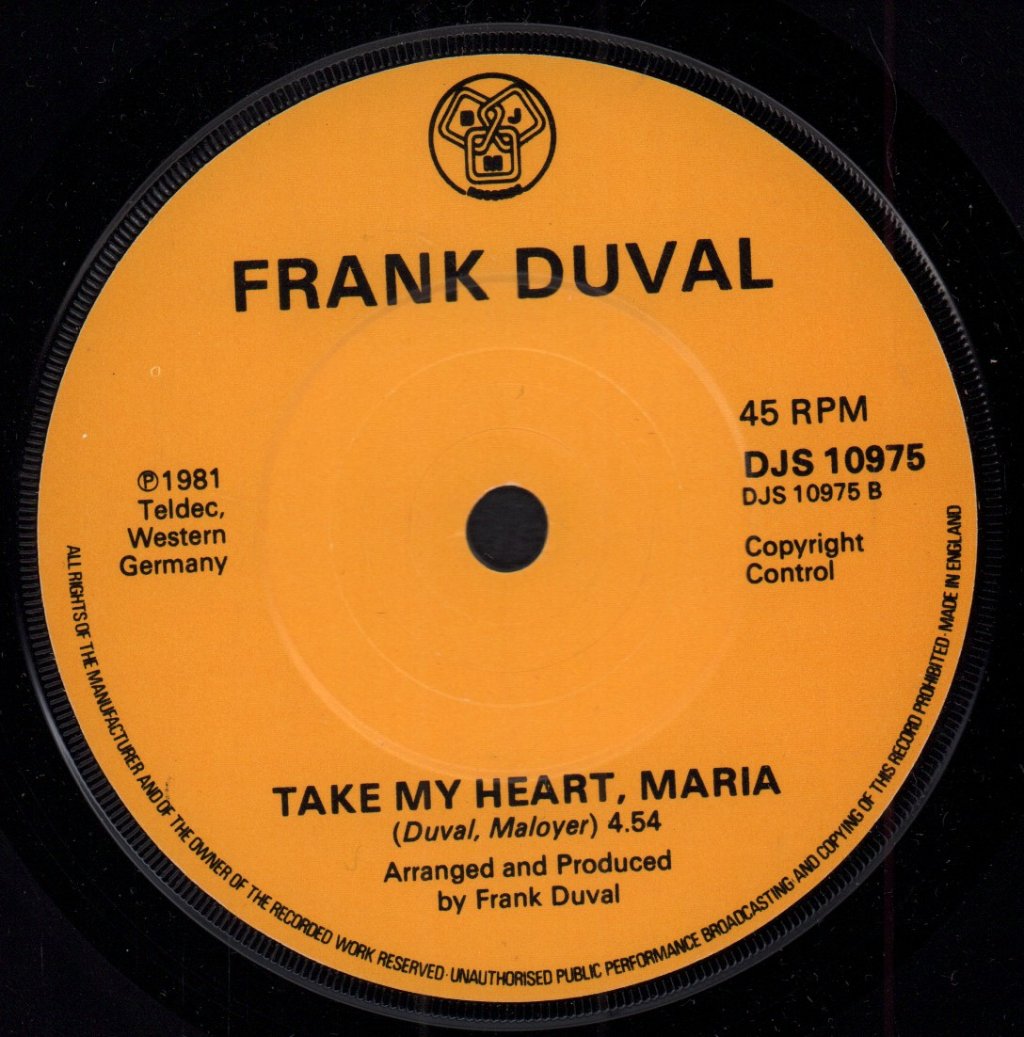 Frank Duval - Angel Of Mine - 7 Inch